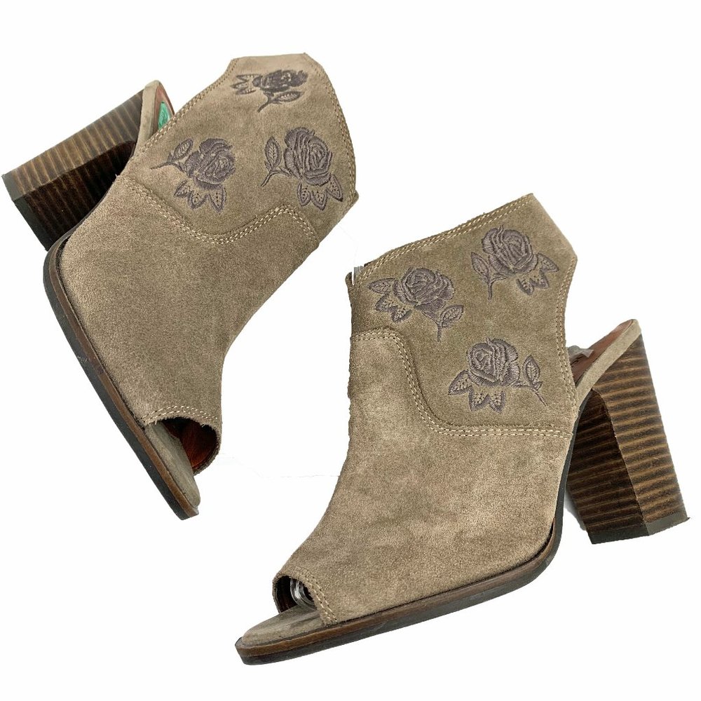 LUCKY BRAND "Listana" Suede‎ Embroidered Booties